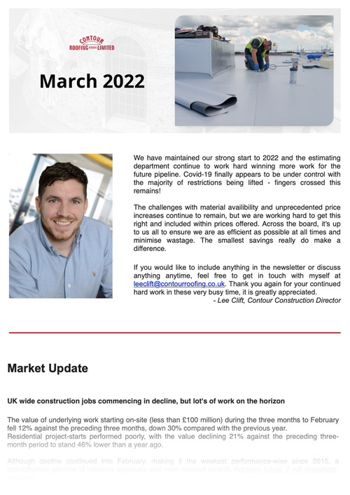 Contour Roofing March Newsletter